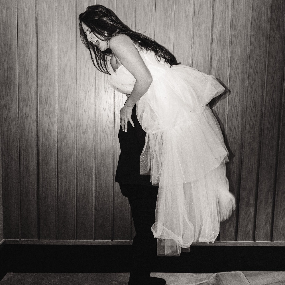 Untamed Petals High/low Pearl Embellished gown